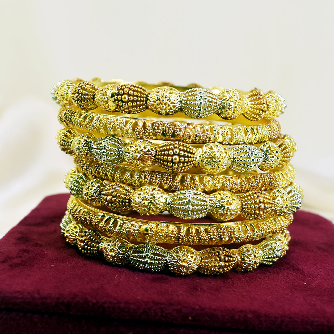 Gilded Glamour Set of 7 Gold Plated Bangles