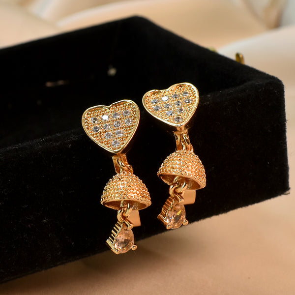 Gold-Plated Heart-shaped Earrings