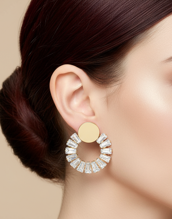 Golden Cascade: Dangling Style Earrings