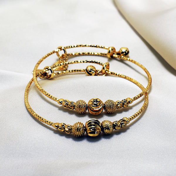 Golden Sphere Splendor: Gold-Plated Ball Bangles