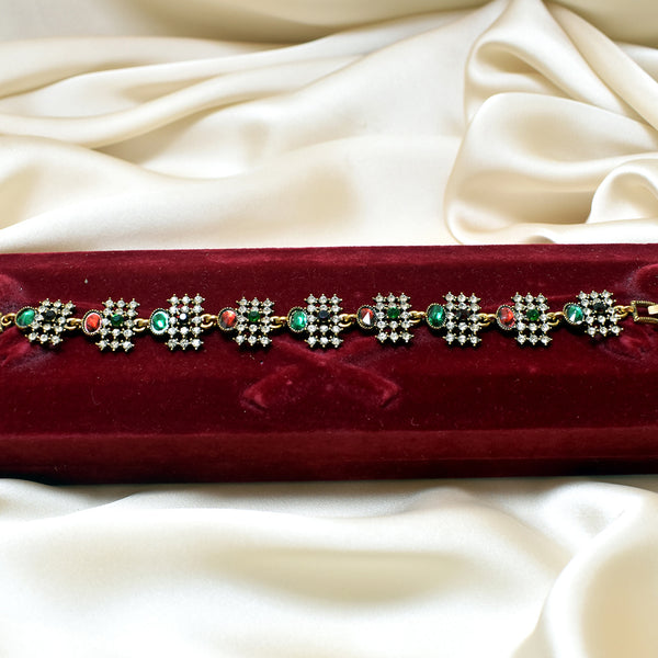 Charming Green and Red Stone Bracelet