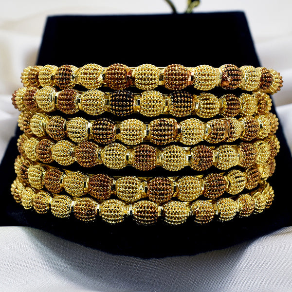 Golden Allure: Set of 6 Gold-Plated Bangles
