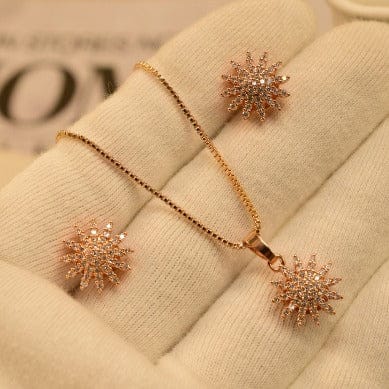 Zircon Flower Necklace Set