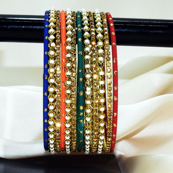 Vibrant Heritage: 12-Piece Multicolor Traditional Indian Bangles