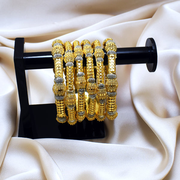 Luxe Collection: Set of 6 Gold-Plated Bangles