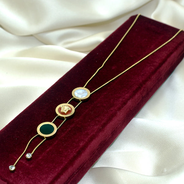 Trendy CZ Decor Round Pendant Necklace