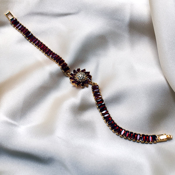 Fancy Crystal Red Zircon Bracelet for Refined Elegance