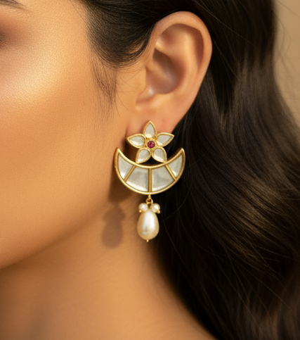Crescent and Star Earrings: Celestial Elegance