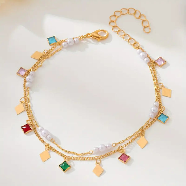 Double-Layered Anklets | Vacation Style Ankle Jewelry