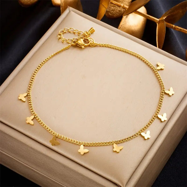 Fluttering Grace: Butterfly Anklet