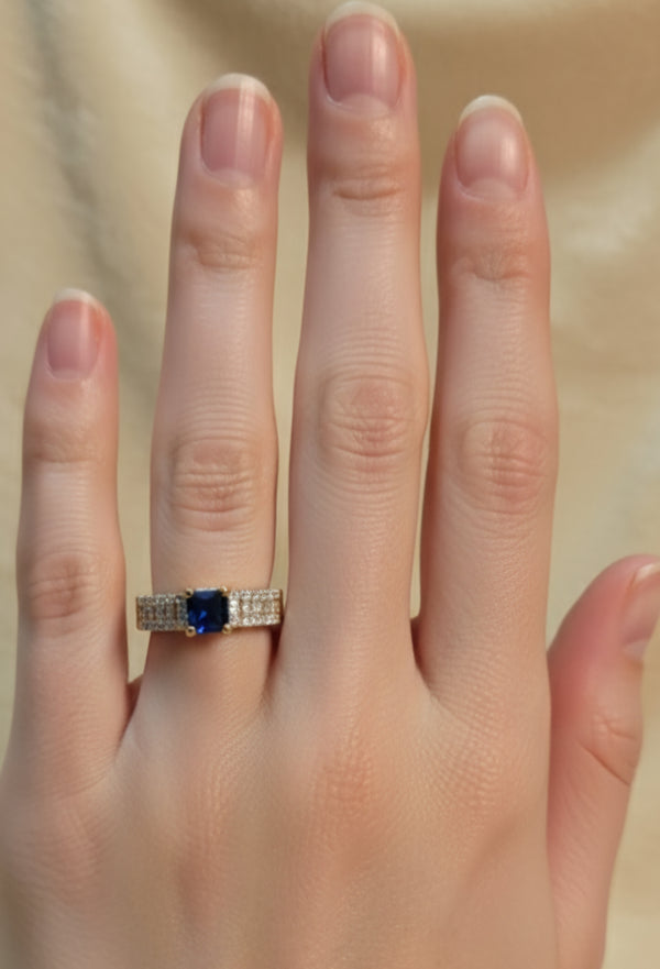 Sapphire Cut Zircon Embellished Ring