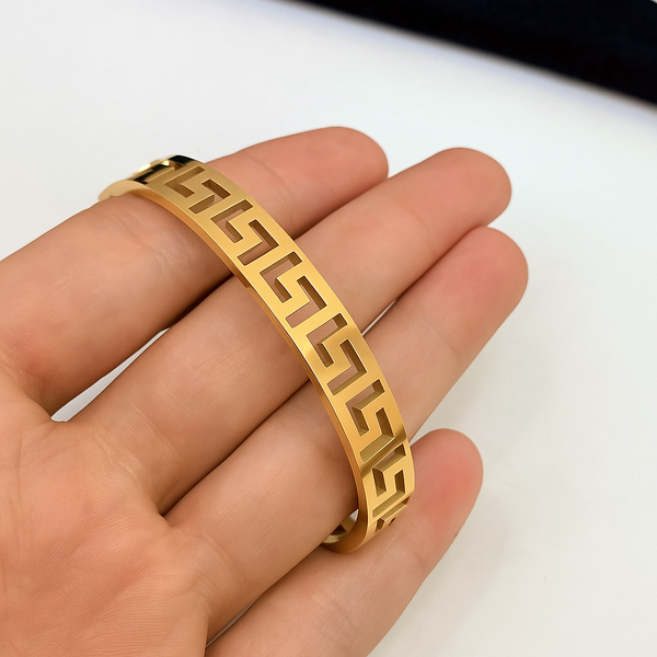 Classic Greek Key Gold Plated Bracelet