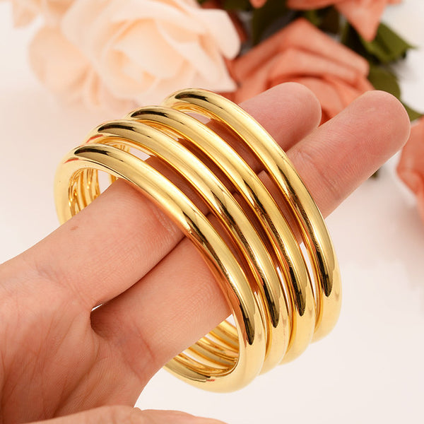 Shine Bright: Gold Color Polish 4 Bangles Set