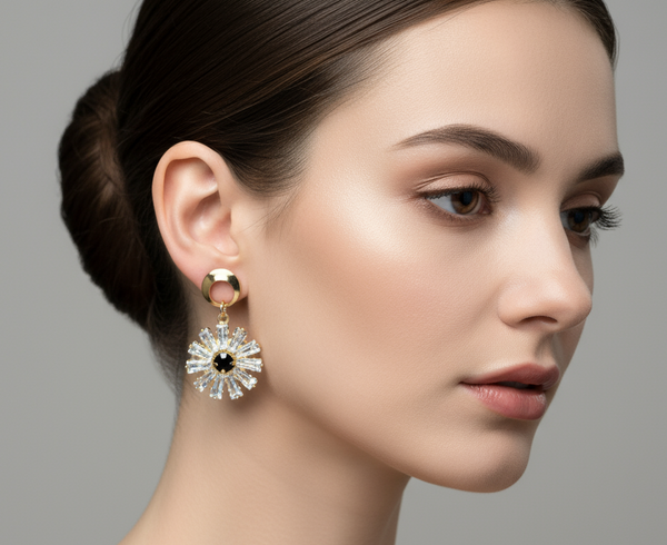 Sunlit Petals: Golden Sunflower Earrings