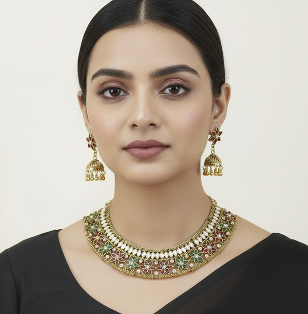 Glass Glow: Contemporary Glass Choker Set