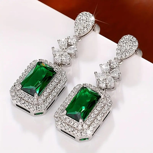 Luxury Drops: Green Gemstone Earrings for Formal Events