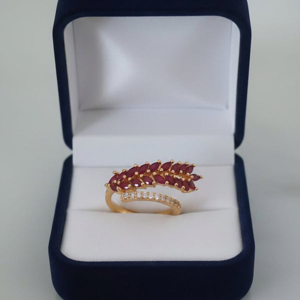 Marquise-Cut Ruby and Diamond Accent Wrap Ring