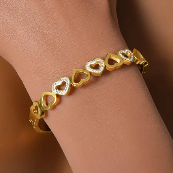 1 Heart Geometric Bracelet Blingbling Romantic Jewelry