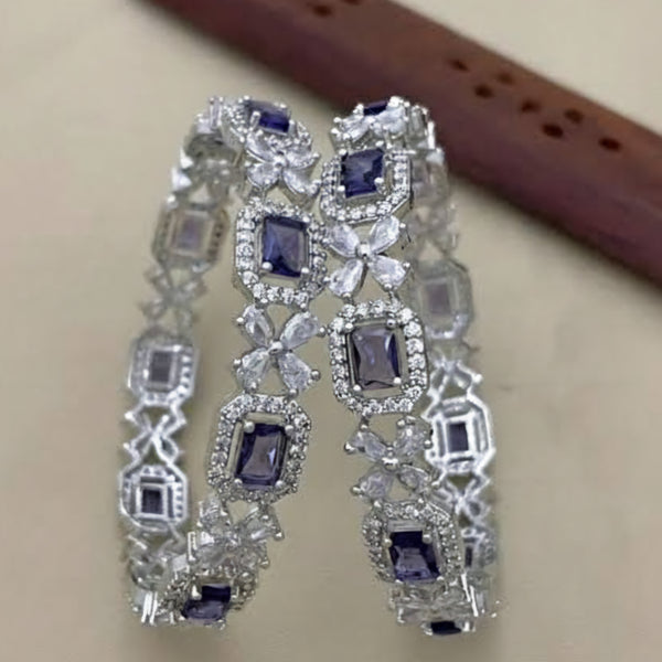 AD Zircon bangles with violet and cz stones
