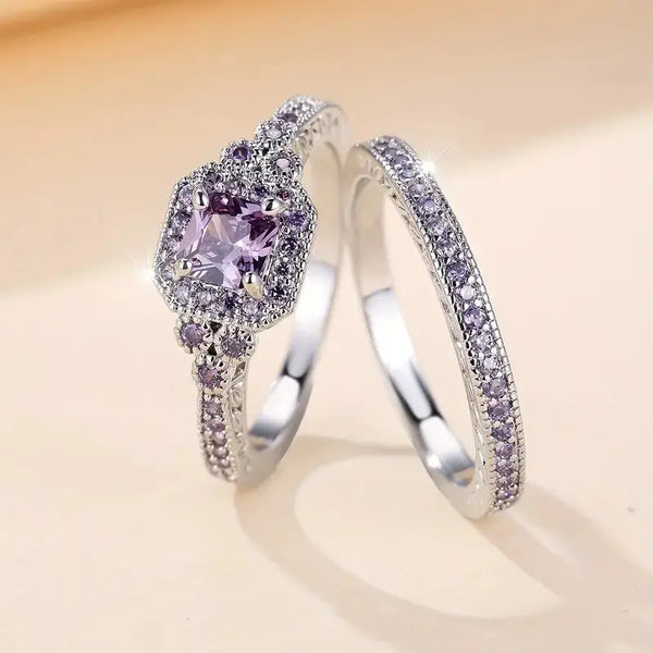 Ring Purple Set Spring fashion jewelry