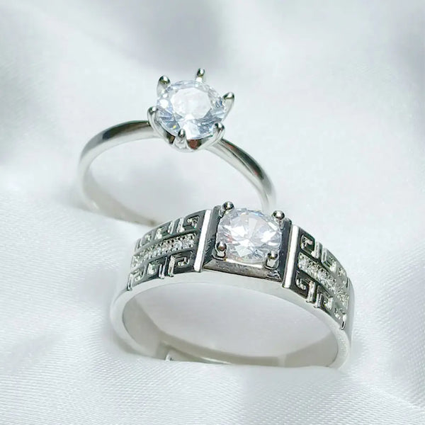 Love that Fits: Silver Couple Adjustable Rings