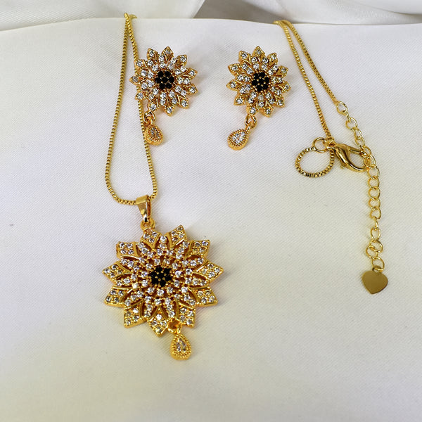 ZirconiaGlow Gold Plated Necklace Set