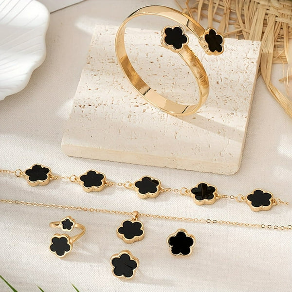 5-Piece Black Flower Enchanted Set