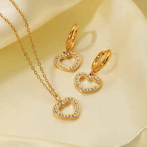 Heartfelt Affection Set: Love Heart Necklace Set"