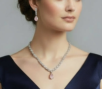 Elegant Teardrop Necklace and Earring Set
