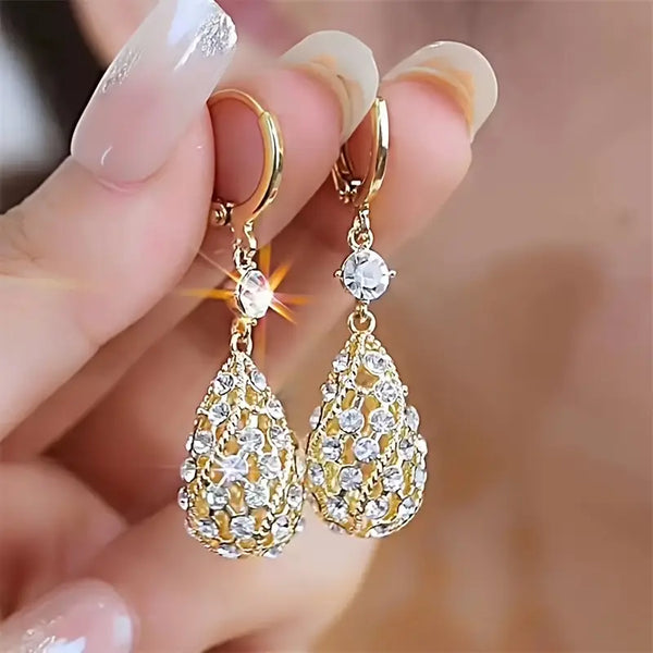 Elegant Teardrop Rhinestone Earrings for Women