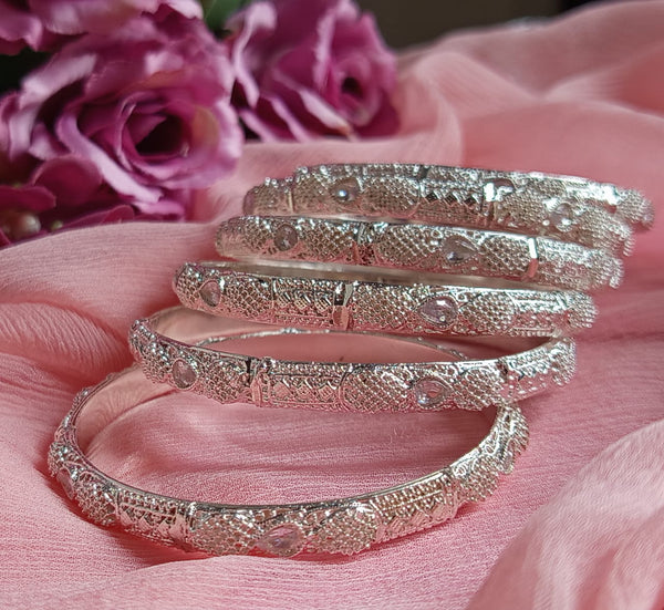 Silver Symphony: Set of 6 Silver Bangles