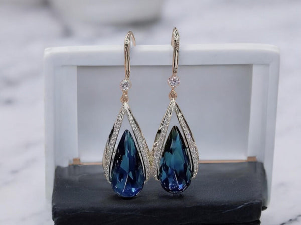 Stunning Blue Gemstone Earrings