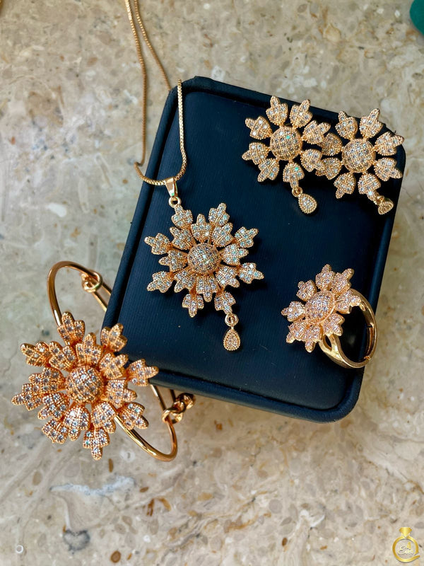 Lush Blossom: Golden Floral Combo Set