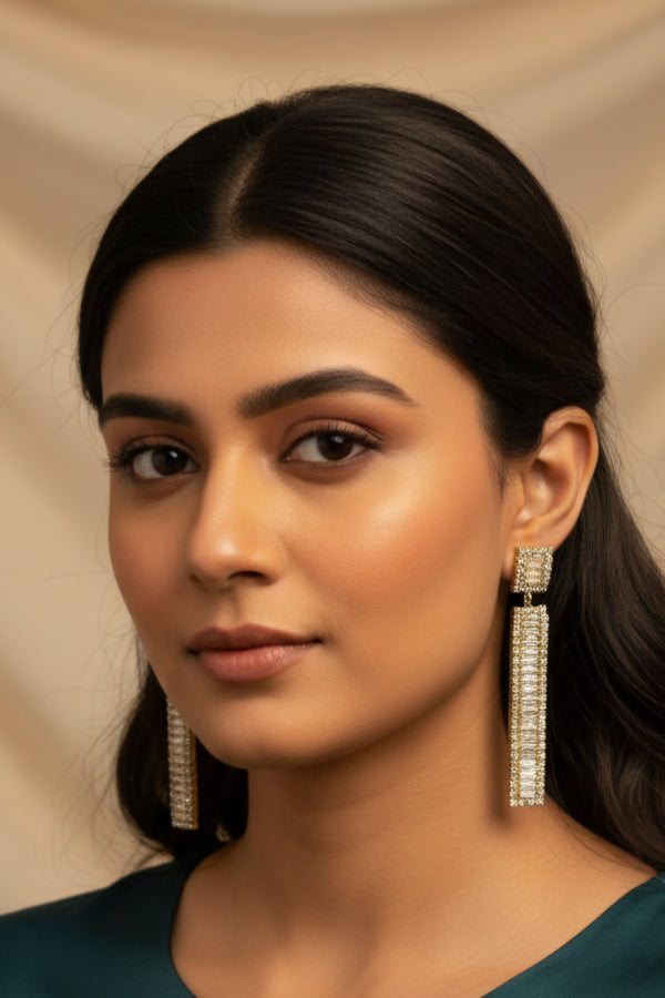 Zircon Brilliance: Exquisite Drop Earrings for Elegant Allure
