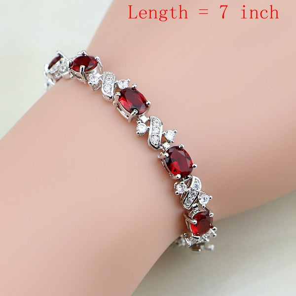 Champagne Crystal Red Zircon Charm Bracelets for Women