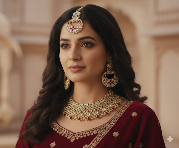 Majestic Mughal Inspired Bridal Necklace & Earring Set