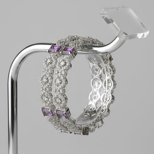 Royal Purple American Diamond Bangles