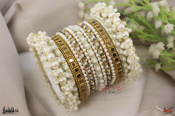 Gajra Pearl Indian Bangles