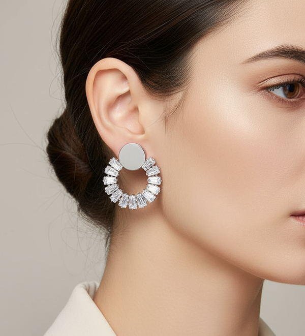 Silver Serenity Swirl: Dangling Style Earrings