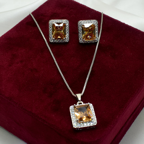 Istanbul Charm: Turkish Champagne Stone Necklace Set