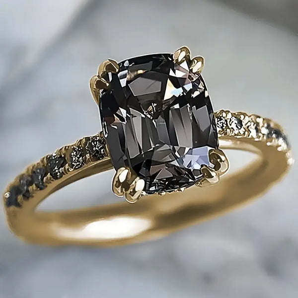 Luxury Copper Rings | Black Stone Accents