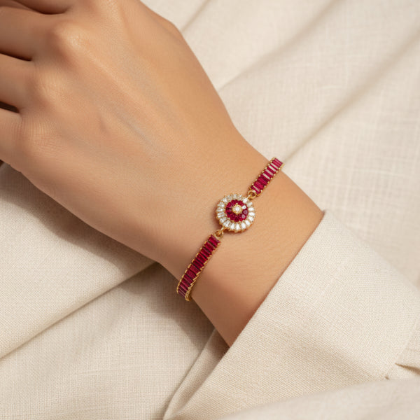 Fancy Crystal Red Zircon Bracelet