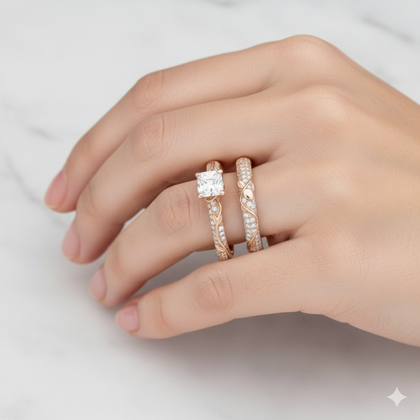 The 'Whispers of Love' Rose Gold Xuping Ring Set