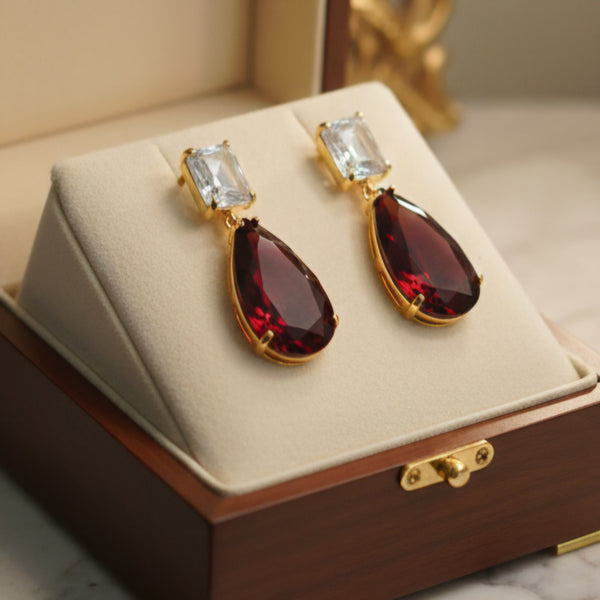 Xuping Royal Pear-Cut Dangle Earrings