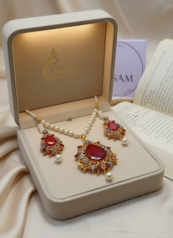 Luxurious Pearl & Assorted Stone Necklace Set