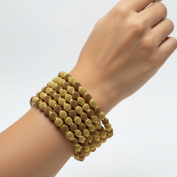 Golden Allure: Set of 6 Gold-Plated Bangles