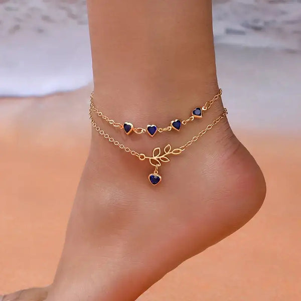 Heart Pendant Anklets | Fashion Jewelry for Women
