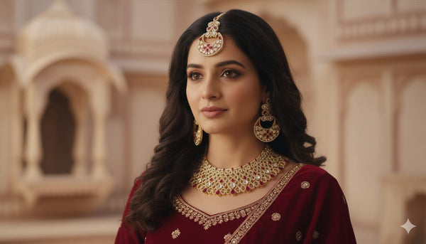 Majestic Mughal Inspired Bridal Necklace & Earring Set