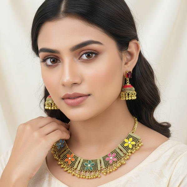 Glass Glow: Contemporary Glass Choker Set0