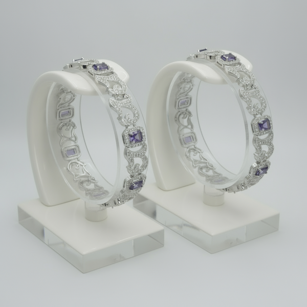 Purple American Diamond Bangles- Elegant Luxury Jewelry